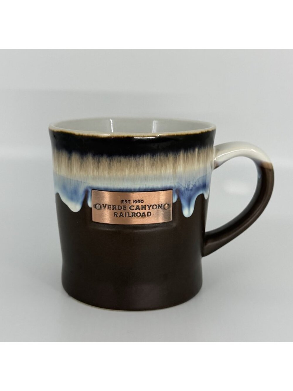 Verde Canyon Railroad Arizona 16 Oz Ceramic Coffee Mug Souvenir Copper Plaque